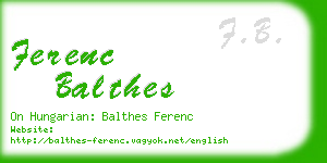 ferenc balthes business card